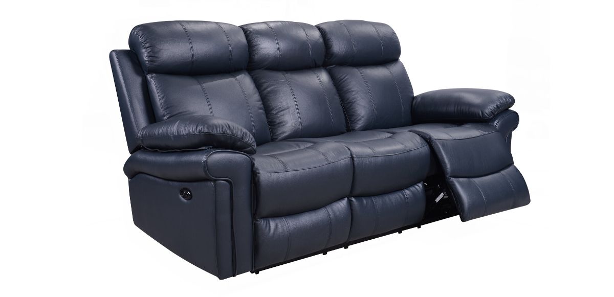 Marlins Furniture: Joplin Power Reclining Sofa  Blue Top With Regard To Bloutop Upholstered Sectional Sofas (View 7 of 15)