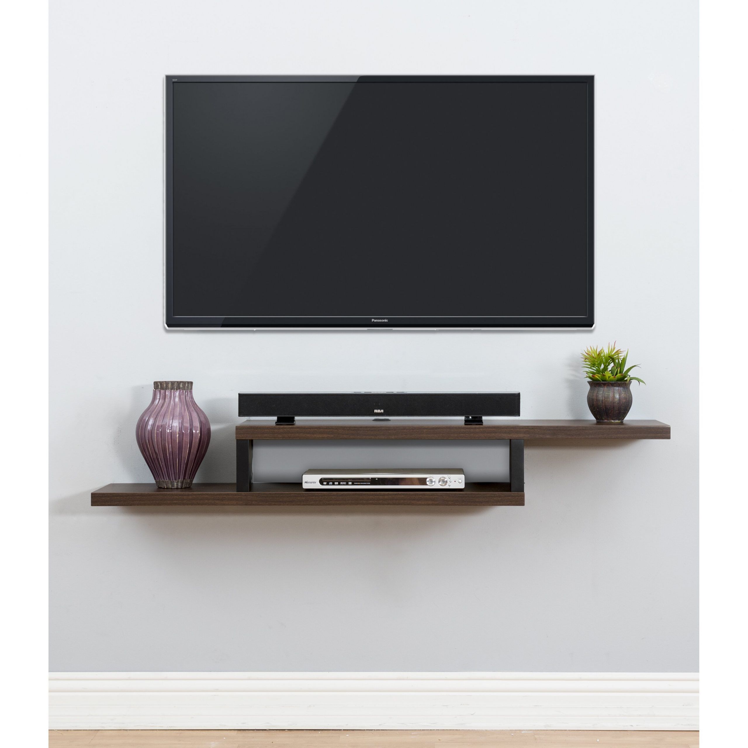 Martin Home Furnishings Ascend 60" Asymmetrical Wall In Wall Mounted Tv Stand With Shelves (View 7 of 15)