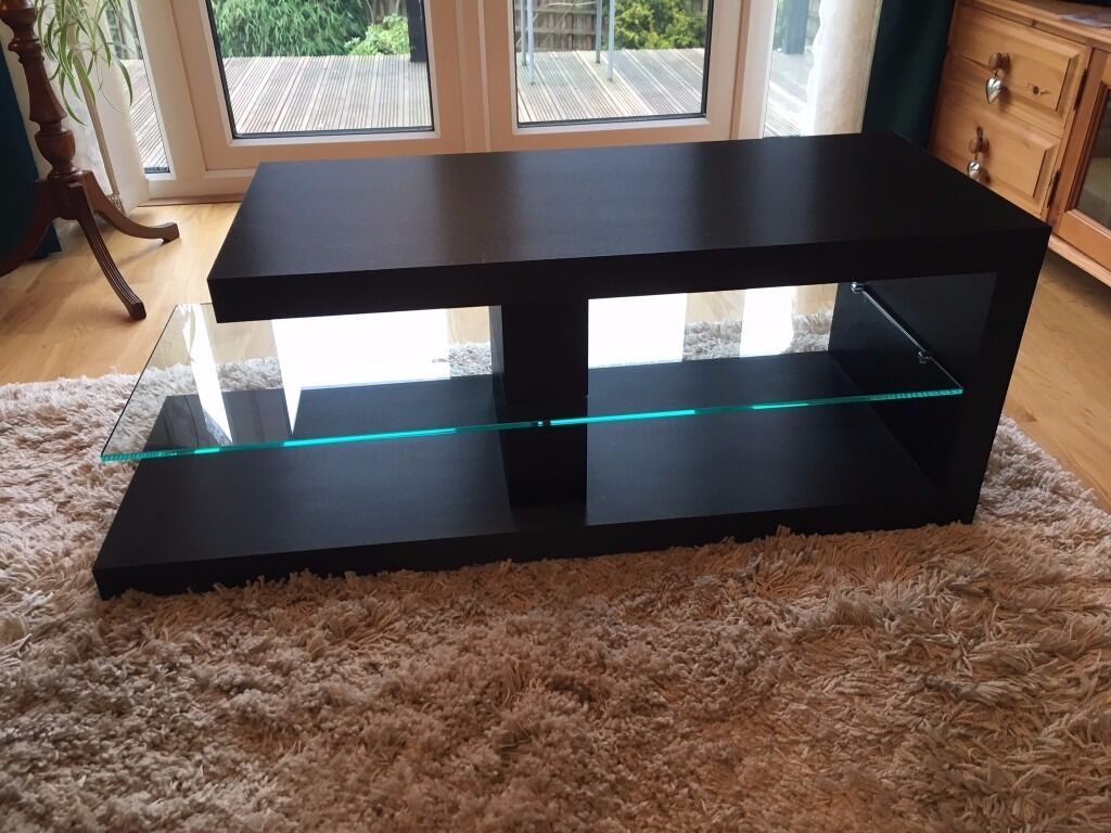 Matt Black With Glass Floating Shelf, Tv Stand, Can Be Intended For Floating Glass Tv Stands (View 12 of 15)