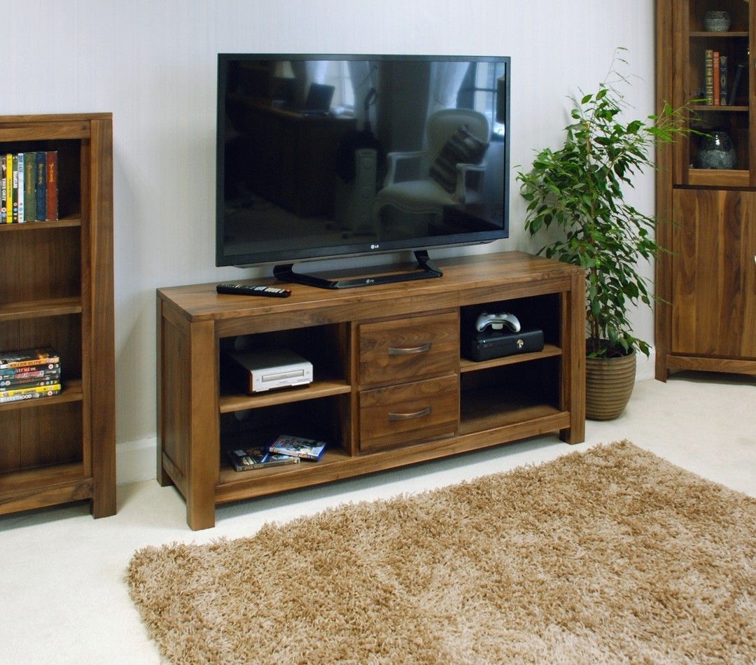 Mayan Walnut Widescreen Television Cabinetbaumhaus Pertaining To Widescreen Tv Cabinets (Photo 6 of 15)