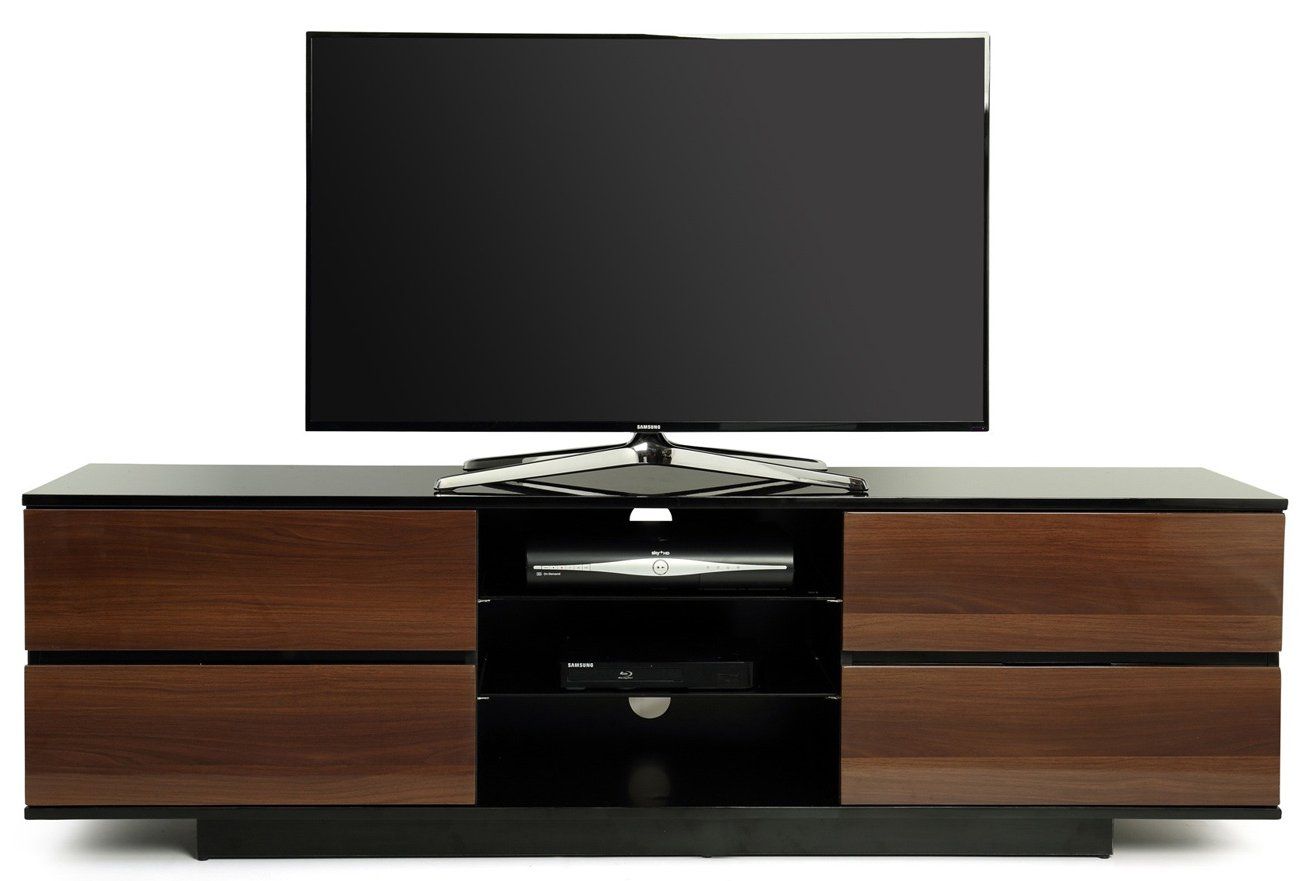 Mda Designs Avitus Black/walnut Black And Walnut Tv Cabinet Pertaining To Dark Walnut Tv Stands (View 15 of 15)
