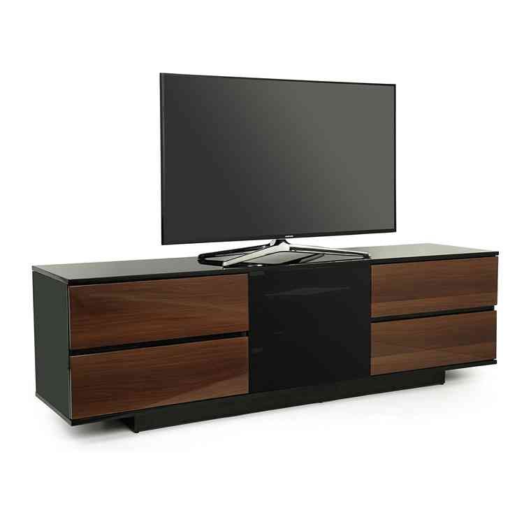 Mda Designs Avitus Ultra Black Walnut Gloss And Tv Cabinet Within Walnut And Black Gloss Tv Unit (View 15 of 15)