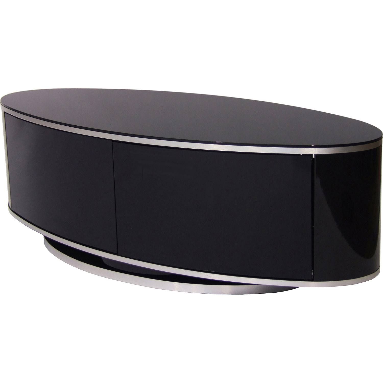 Mda Designs Luna Av High Gloss Black Oval Tv Cabinet Up To Regarding Oval Tv Unit (View 12 of 15)