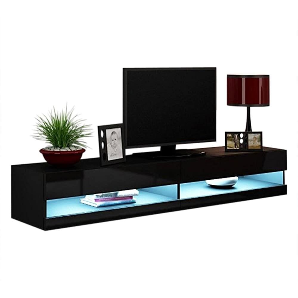 Meble Furniture & Rugs Vigo 180 Wall Mounted Floating 71 Regarding Light Colored Tv Stands (View 3 of 15)