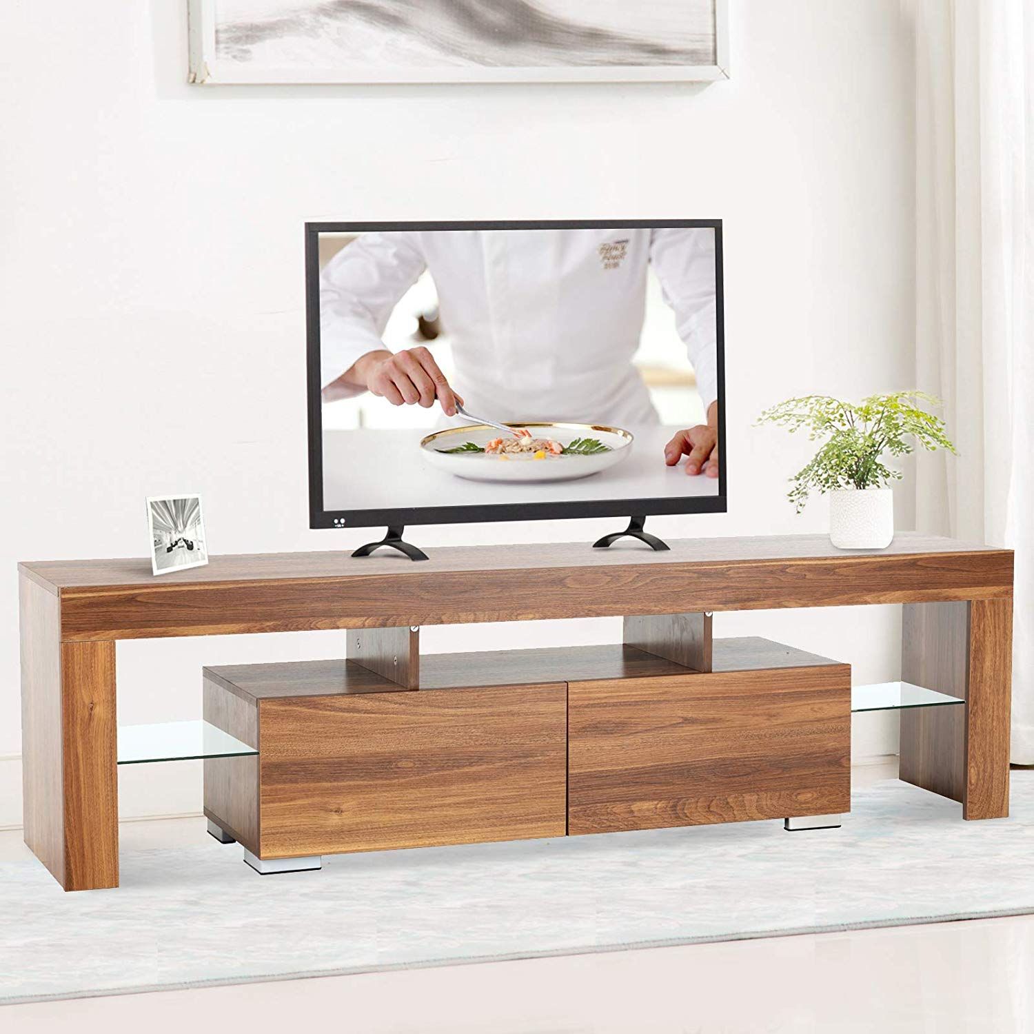 Mecor Modern Tv Stand With Led Lights, 65 Inch Tv Stand In Stylish Tv Stands (Photo 1 of 15)