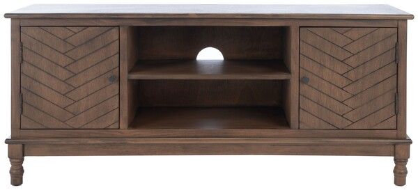 Med5702c Tv Stands – Furnituresafavieh Throughout Media Console Cabinet Tv Stands With Hidden Storage Herringbone Pattern Wood Metal (View 14 of 15)
