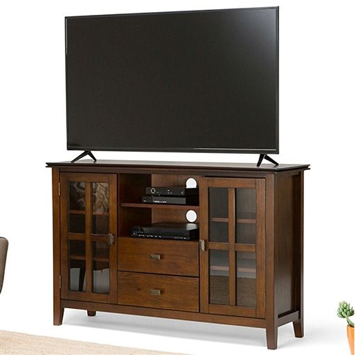 Medium Brown Solid Wood Tall Tv Stand For Tv's Up To 60 For Tv Stand Tall Narrow (View 12 of 15)