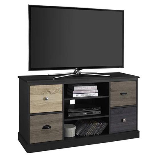 Mercer Wooden Small Tv Stand In Black | Furniture In Fashion Within Small Black Tv Cabinets (Photo 8 of 15)