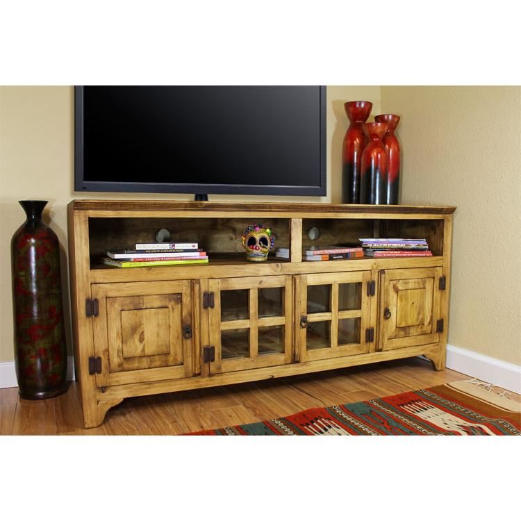Mexican Rustic Pine Tv Stand – Ponderosa Pine Tv Stand For Within Rustic Tv Stands For Sale (Photo 1 of 15)