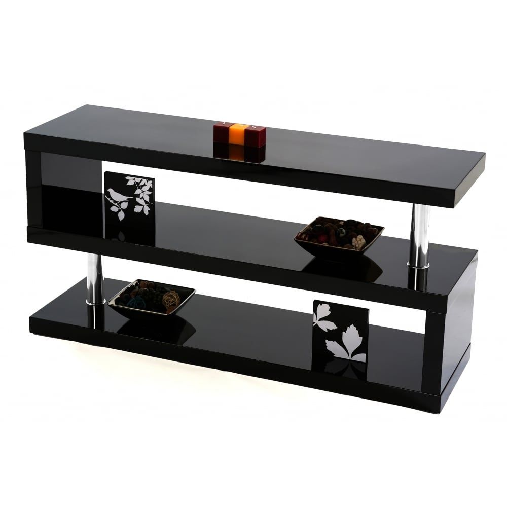 Mfs Furniture Miami Black Gloss Tv Stand – Mfs Furniture Intended For Black Gloss Tv Stand (View 6 of 15)