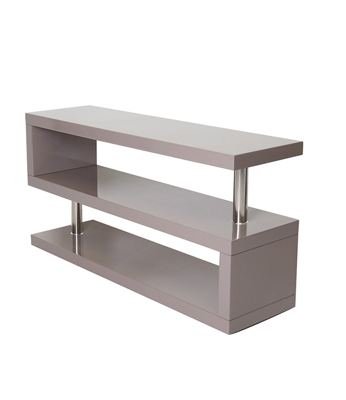 Miami Modern S Shape Tv Stand Unit In Grey Gloss | Tv In Triangle Tv Stands (View 3 of 15)