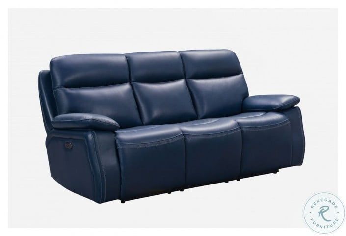 Micah Marco Navy Blue Leather Match Power Reclining Sofa Regarding Marco Leather Power Reclining Sofas (View 4 of 15)