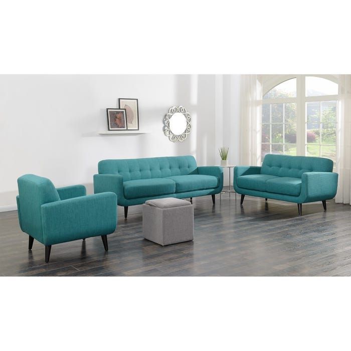 Mid Century Modern Hadley Sofa Aqua | Picket House For Hadley Small Space Sectional Futon Sofas (View 6 of 15)