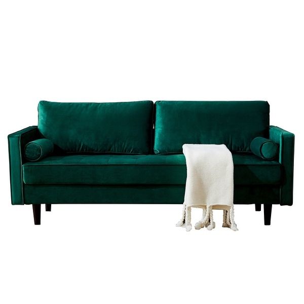 Mid Century Modern Velvet Fabric Bench Sectional Couch For Somerset Velvet Mid Century Modern Right Sectional Sofas (View 7 of 15)