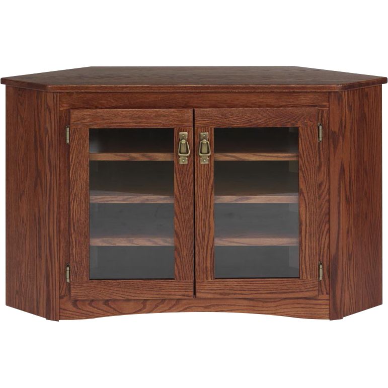 Mission Style Solid Oak Corner Tv Stand – 47" – The Oak Inside Oak Furniture Tv Stands (View 14 of 15)