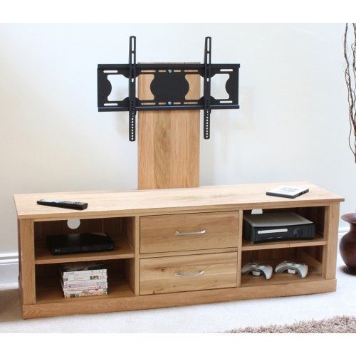 Mobel Oak Flat Screen Tv Stand With Mount In Oak Tv Cabinets For Flat Screens (View 4 of 12)