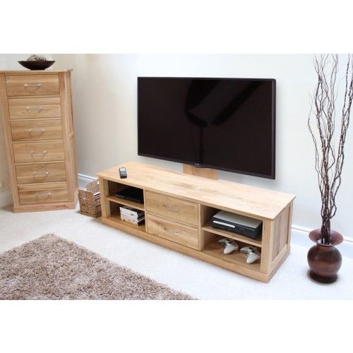 Mobel Oak Flat Screen Tv Stand With Mount Pertaining To Light Oak Tv Stands Flat Screen (Photo 11 of 15)