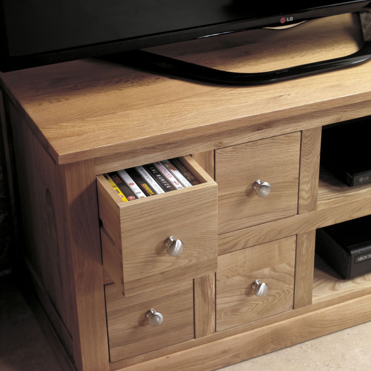 Mobel Oak Four Drawer Television Cabinet Was £ (View 5 of 14)