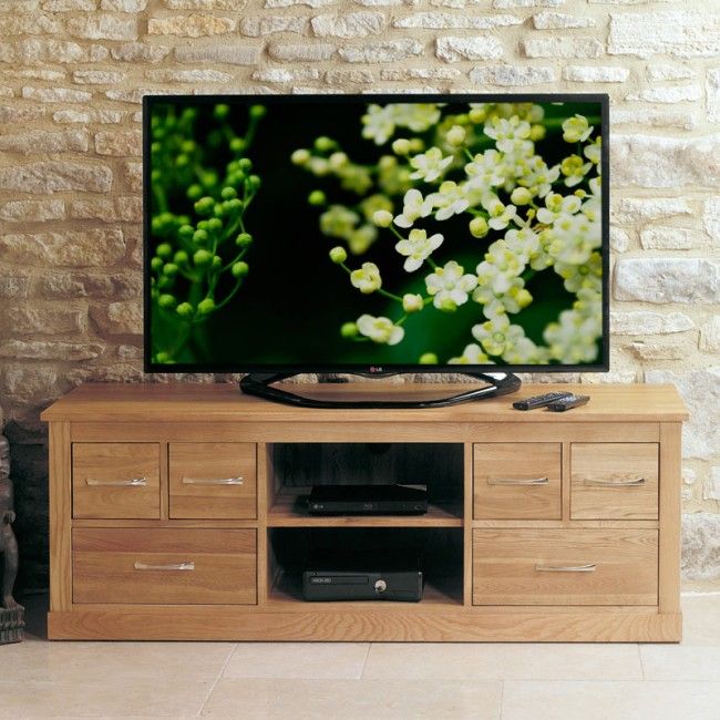 Mobel Oak Widescreen Tv Cabinet Cor09b | Best Price Inside Widescreen Tv Cabinets (View 12 of 15)