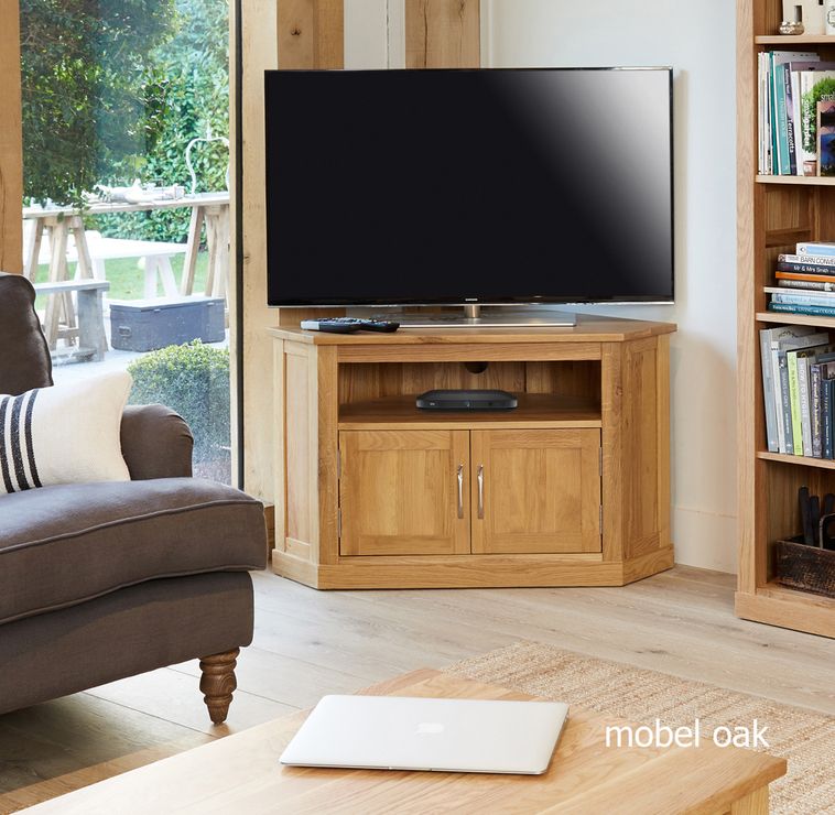 Mobel Solid Oak Corner Television Cabinet Modern | Tv With Contemporary Oak Tv Cabinets (View 14 of 15)