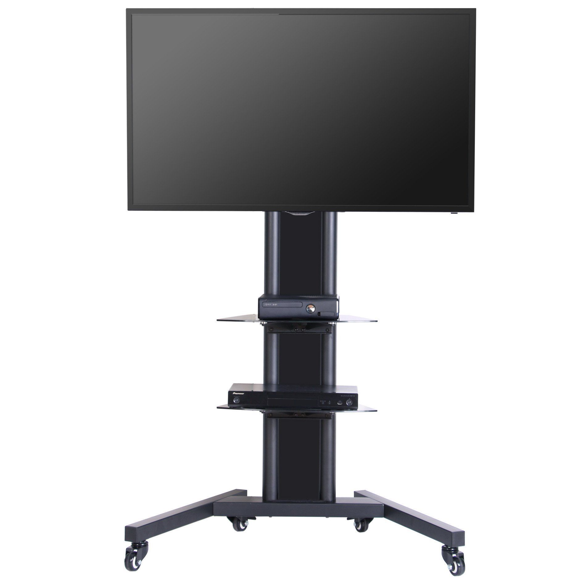 Mobile Tv Stand With Mount For Up To 65 Inch Tv With With Lockable Tv Stands (View 2 of 15)