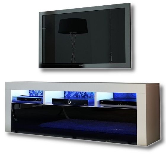 Modern 130cm Tv Unit Cabinet Stand Sideboard – Floating Intended For Red Gloss Tv Cabinet (View 12 of 15)
