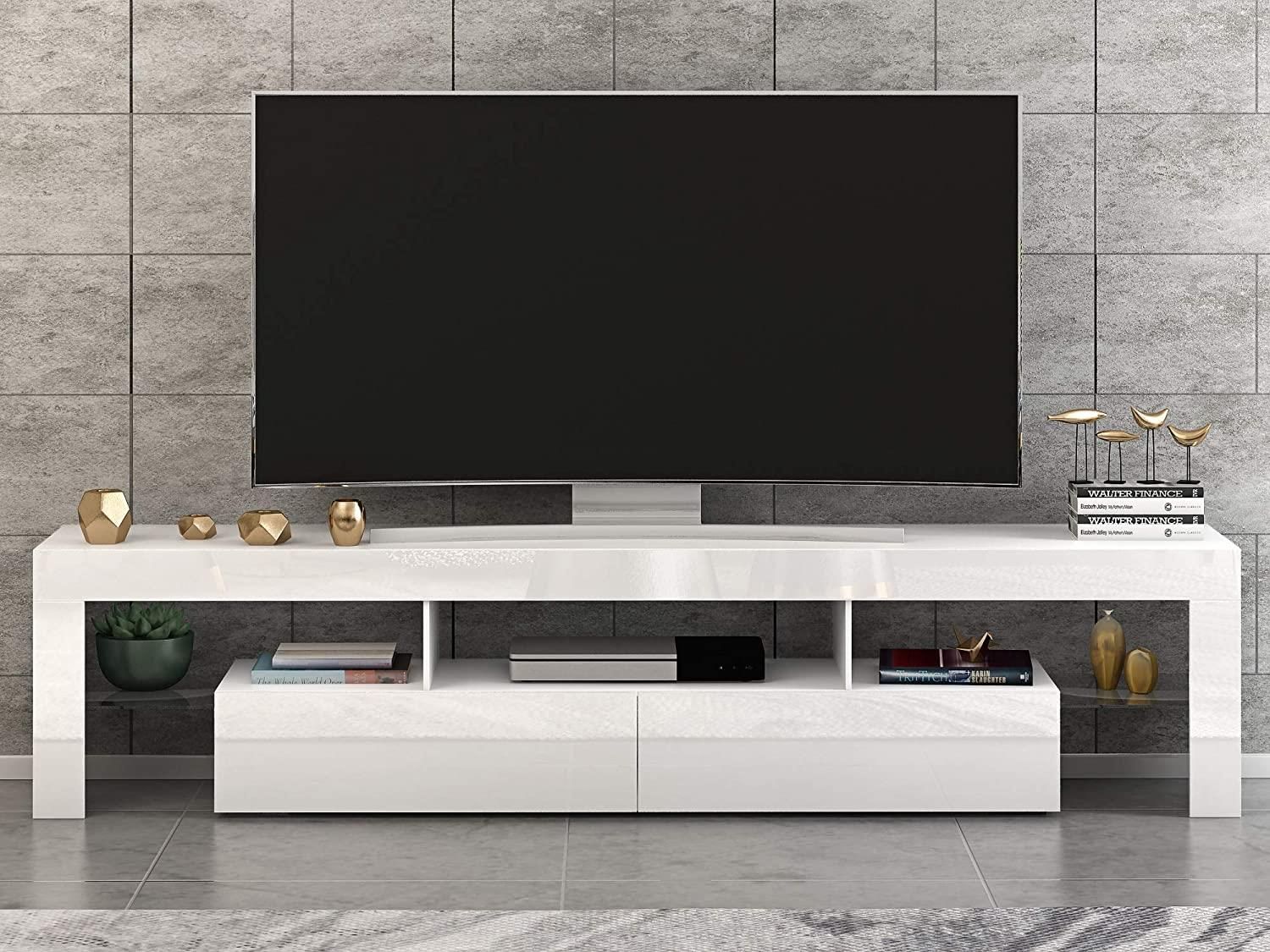 Modern 160cm Tv Unit Cabinet Stand High Gloss Drawers Led Pertaining To Tv Cabinet Gloss (View 6 of 15)
