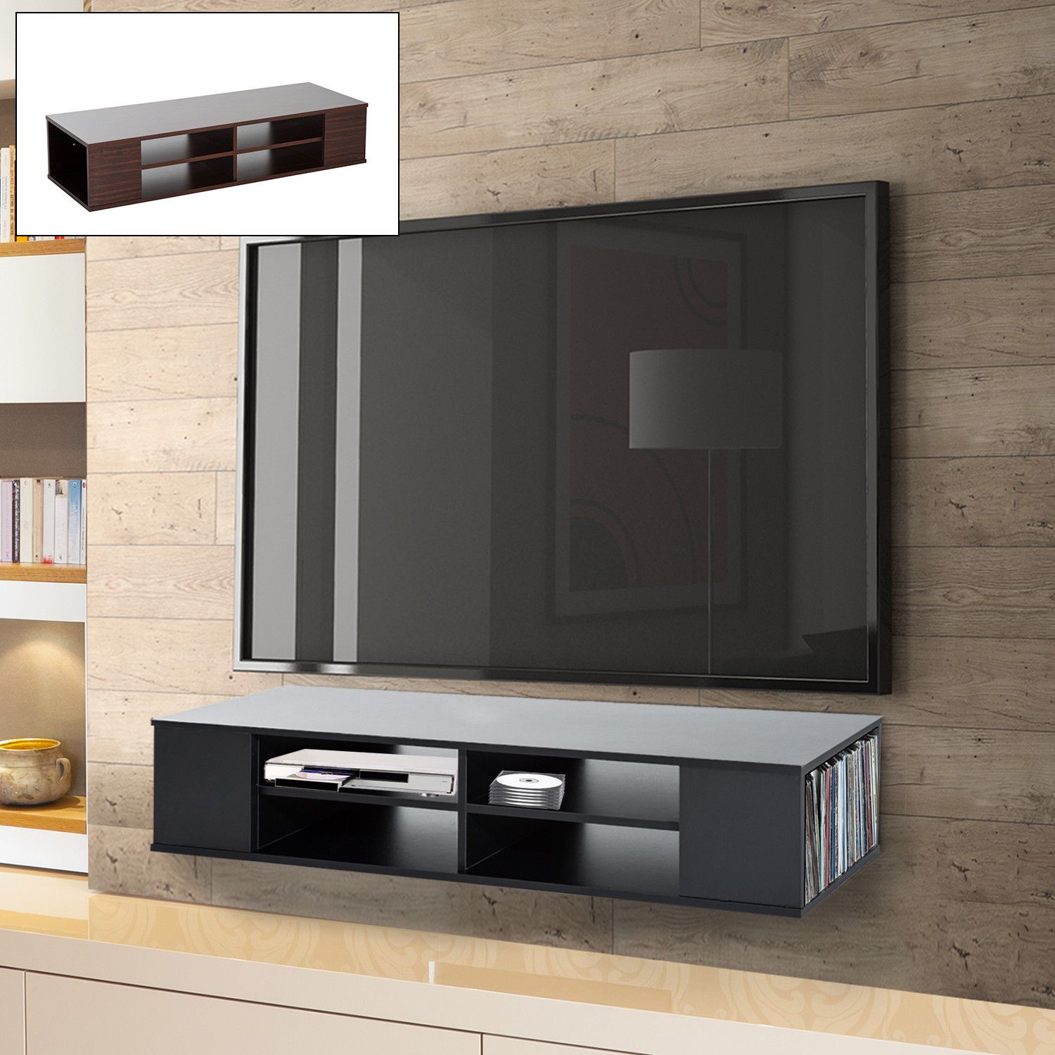 Modern 47 Floating Wall Mounted Tv Stand Unit Cabinet Within Wall Display Units And Tv Cabinets (View 2 of 15)