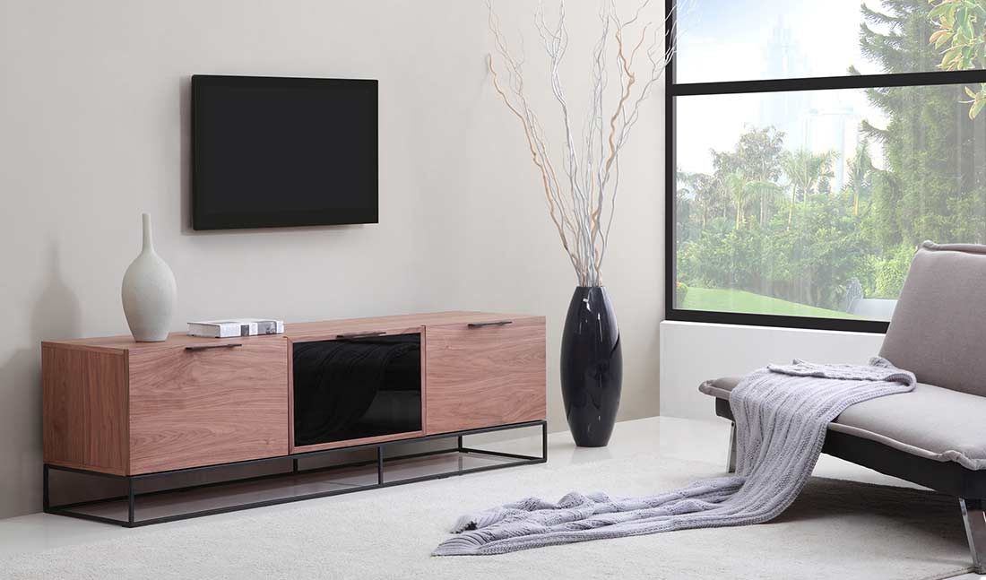 Modern Cream Black Tv Stand Bm35 | Tv Stands With Regard To Modern Black Tabletop Tv Stands (View 15 of 15)