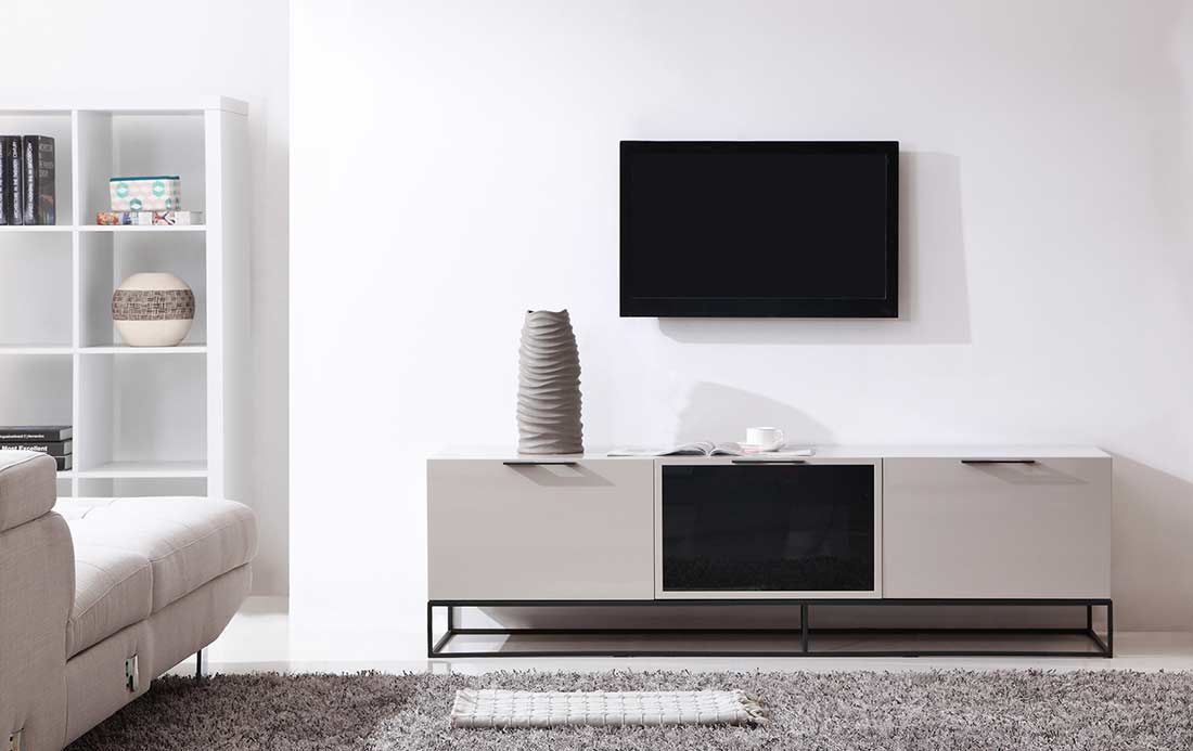 Modern Cream Black Tv Stand Bm35 | Tv Stands Within Stylish Tv Stands (View 11 of 15)