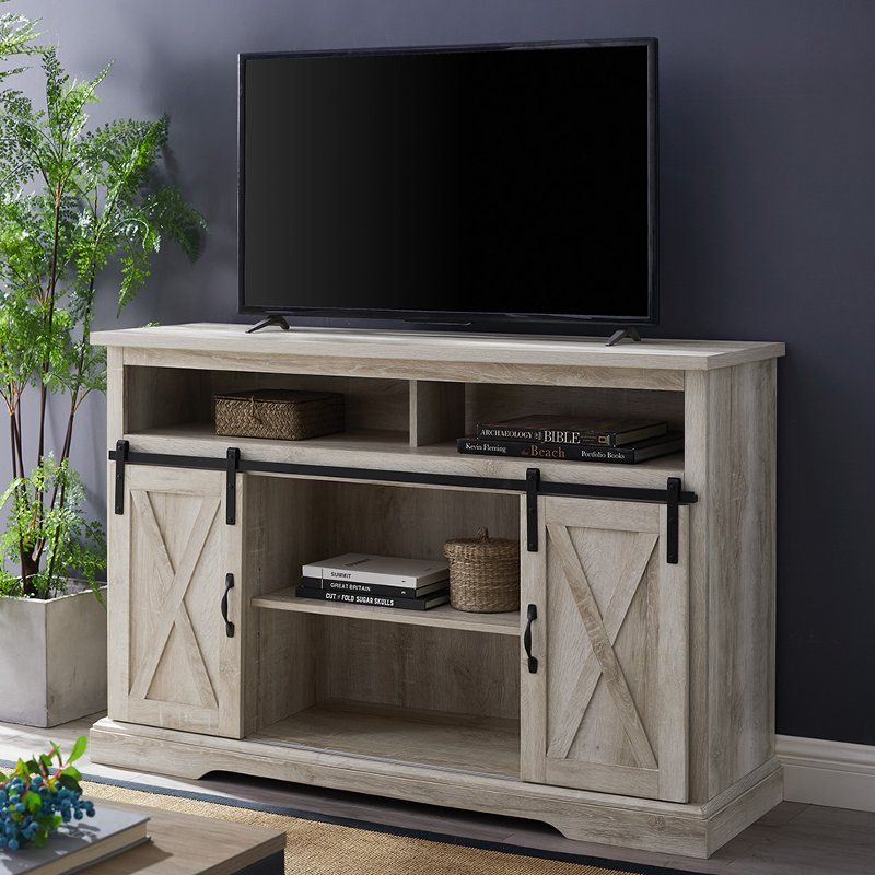 Modern Farmhouse 52 Inch Tv Stand – White Oak | Rc Willey Pertaining To Opod Tv Stand White (View 8 of 15)