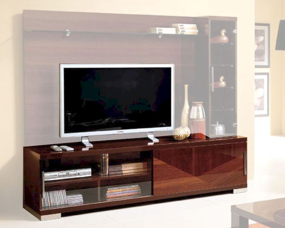 Modern Italian Tv Stand In Walnut Finish 33e12 Inside Modern Contemporary Tv Stands (View 6 of 15)