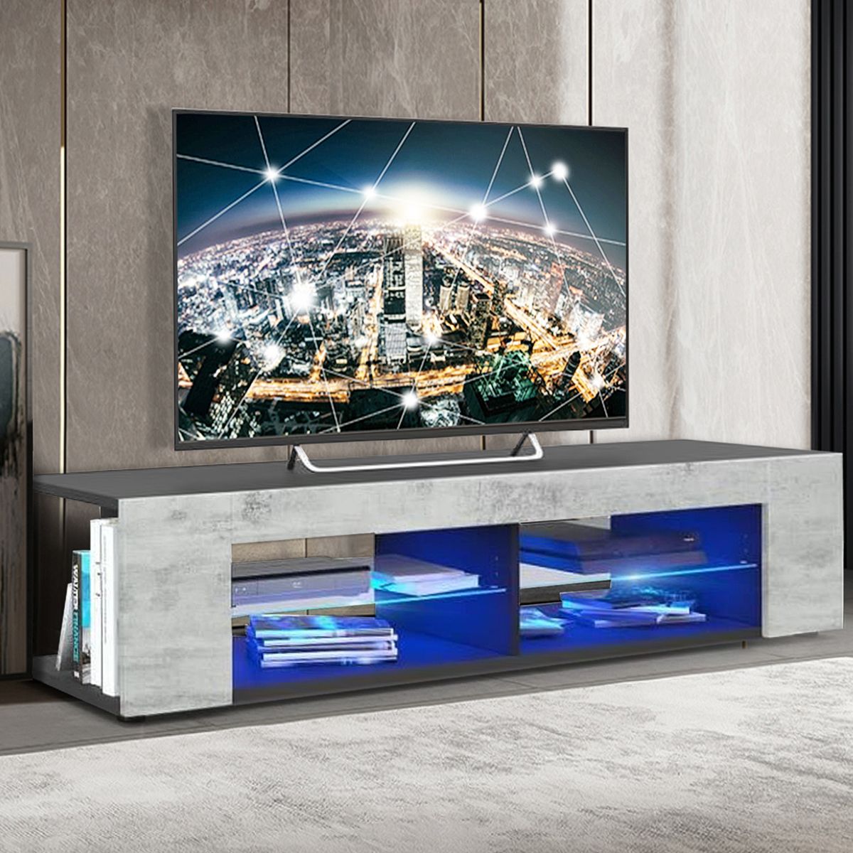 Modern Led Tv Stand Tv Cabinet For Tvs Up To 65", With Inside Brigner Tv Stands For Tvs Up To 65&quot; (View 13 of 15)