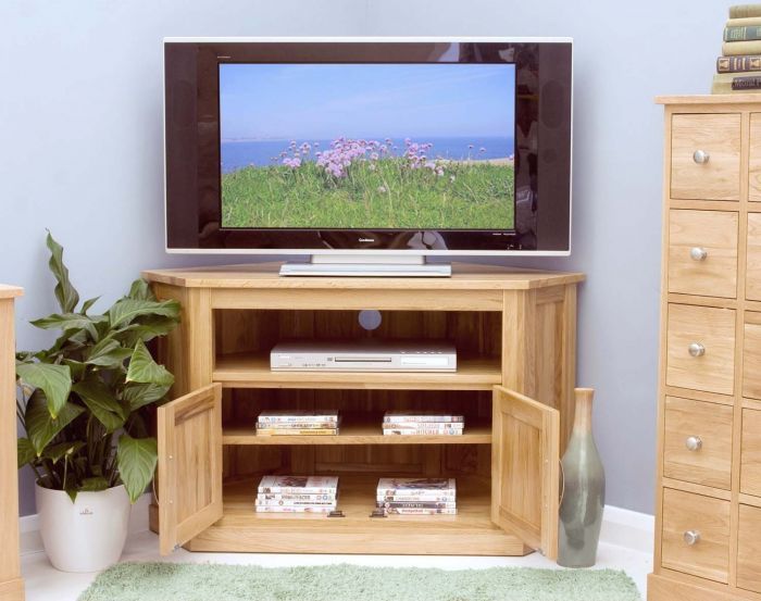 Modern Light Oak Corner Television Cabinet | Zurleys In Contemporary Oak Tv Cabinets (View 13 of 15)