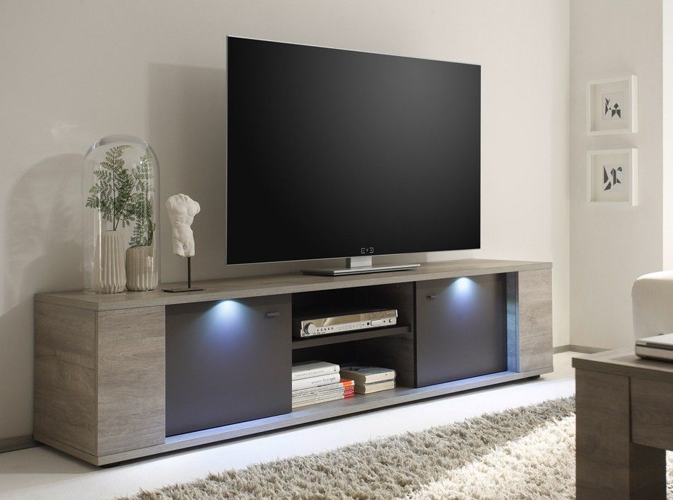 Modern Tv Stand Sidney Largelc Mobili Inside Carbon Extra Wide Tv Unit Stands (Photo 6 of 15)