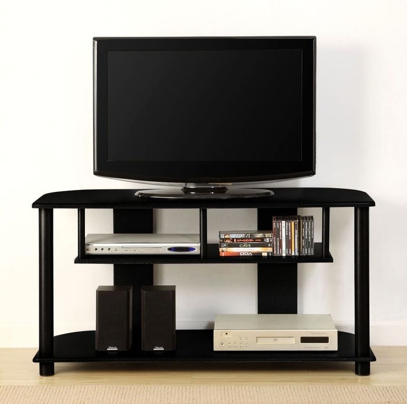 Modern Tv Stands Innovex Tv Stand W 3 Glass Shelves And Throughout Glass Shelf With Tv Stands (View 9 of 15)