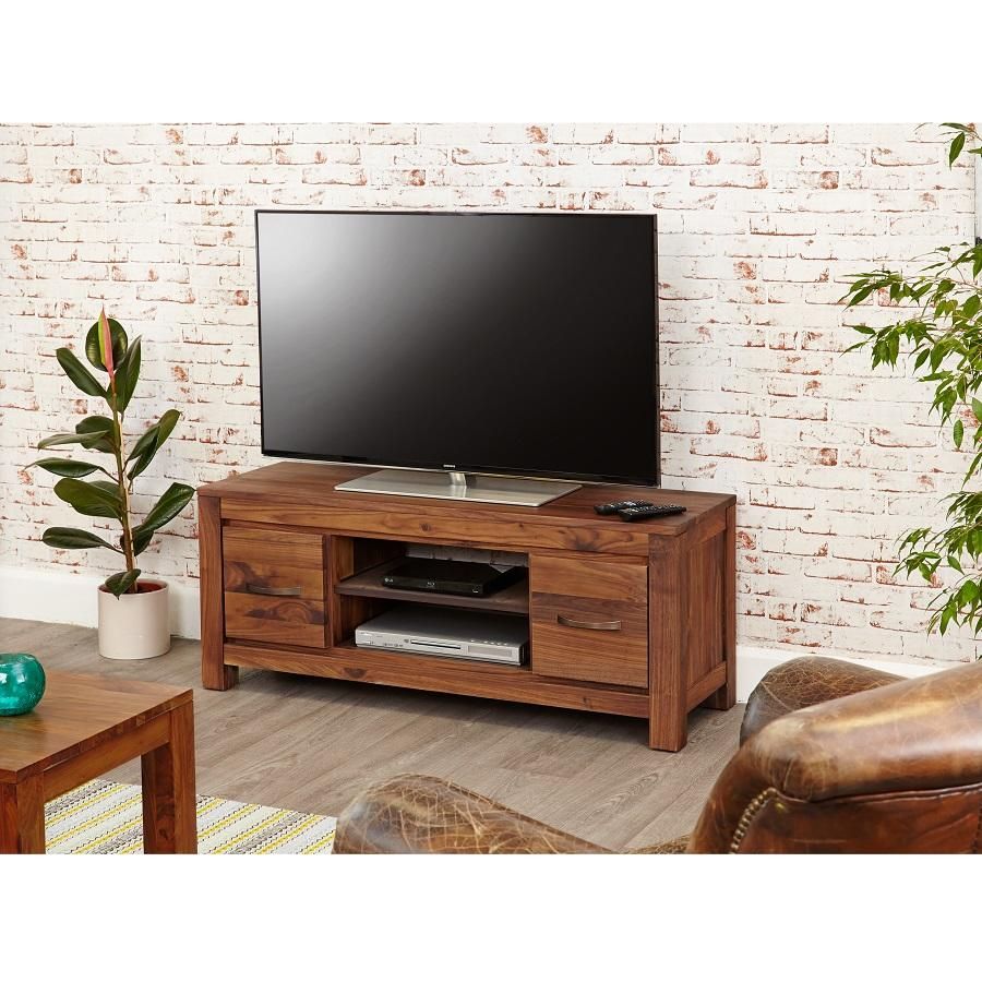 Modern Walnut Low Television Cabinet In Modern Walnut Tv Stands (View 9 of 15)