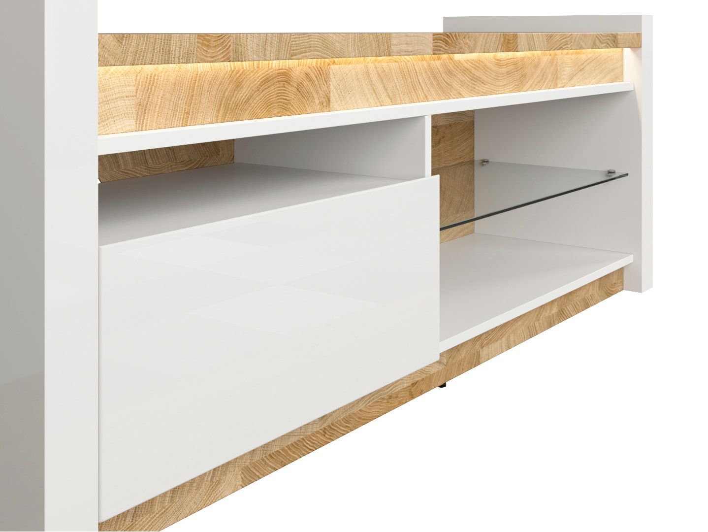 Modern White High Gloss Tv Cabinet Entertainment Unit With Throughout Zimtown Modern Tv Stands High Gloss Media Console Cabinet With Led Shelf And Drawers (View 13 of 15)