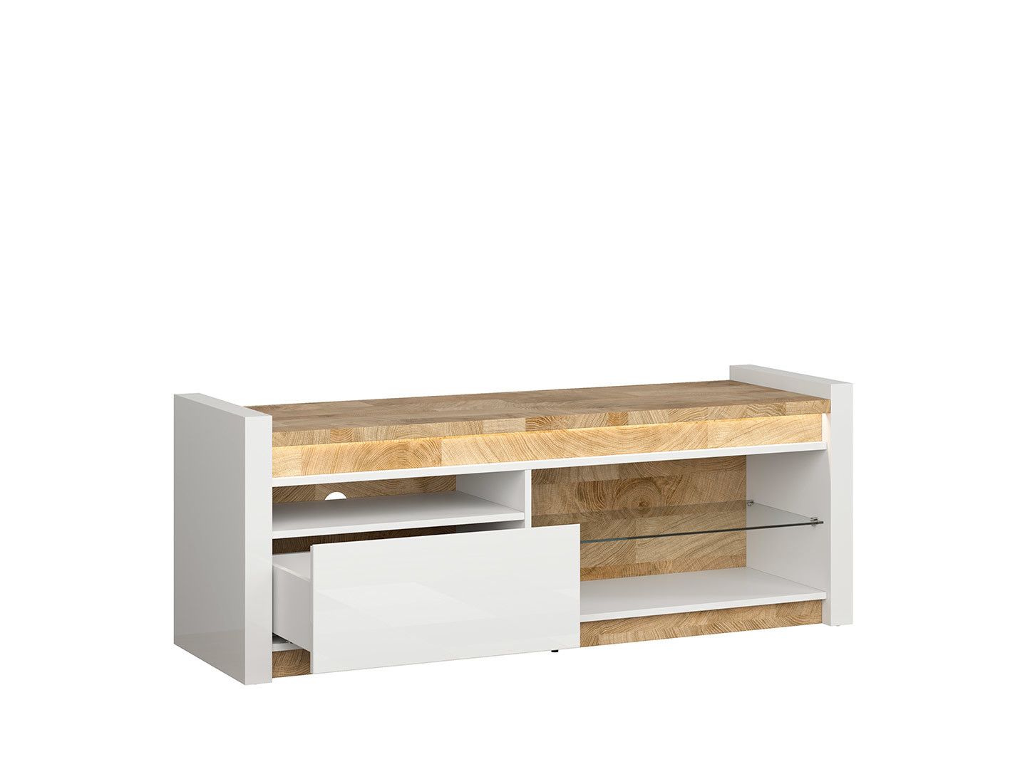 Modern White High Gloss Tv Cabinet Entertainment Unit With With Regard To Zimtown Modern Tv Stands High Gloss Media Console Cabinet With Led Shelf And Drawers (View 1 of 15)