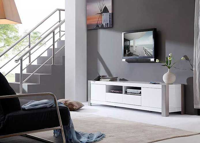 Modern White Tv Stand Bm01 | Tv Stands Throughout White Contemporary Tv Stands (View 6 of 15)