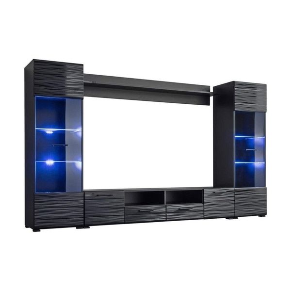 Modica Modern Entertainment Center Tv Stand Wall Unit With With Regard To Boston 01 Electric Fireplace Modern 79" Tv Stands (View 1 of 15)