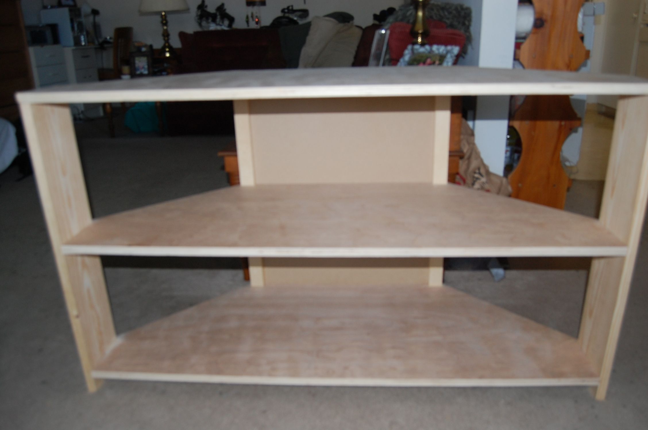 Modified Corner Media Stand | Ana White Inside Triangle Tv Stands (View 8 of 15)