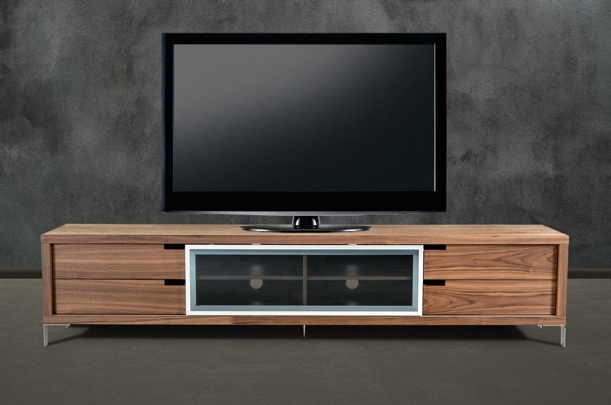 Modrest Edward Modern Walnut Tv Stand – Artistic Interiors In Modern Tv Stands With Mount (Photo 7 of 15)