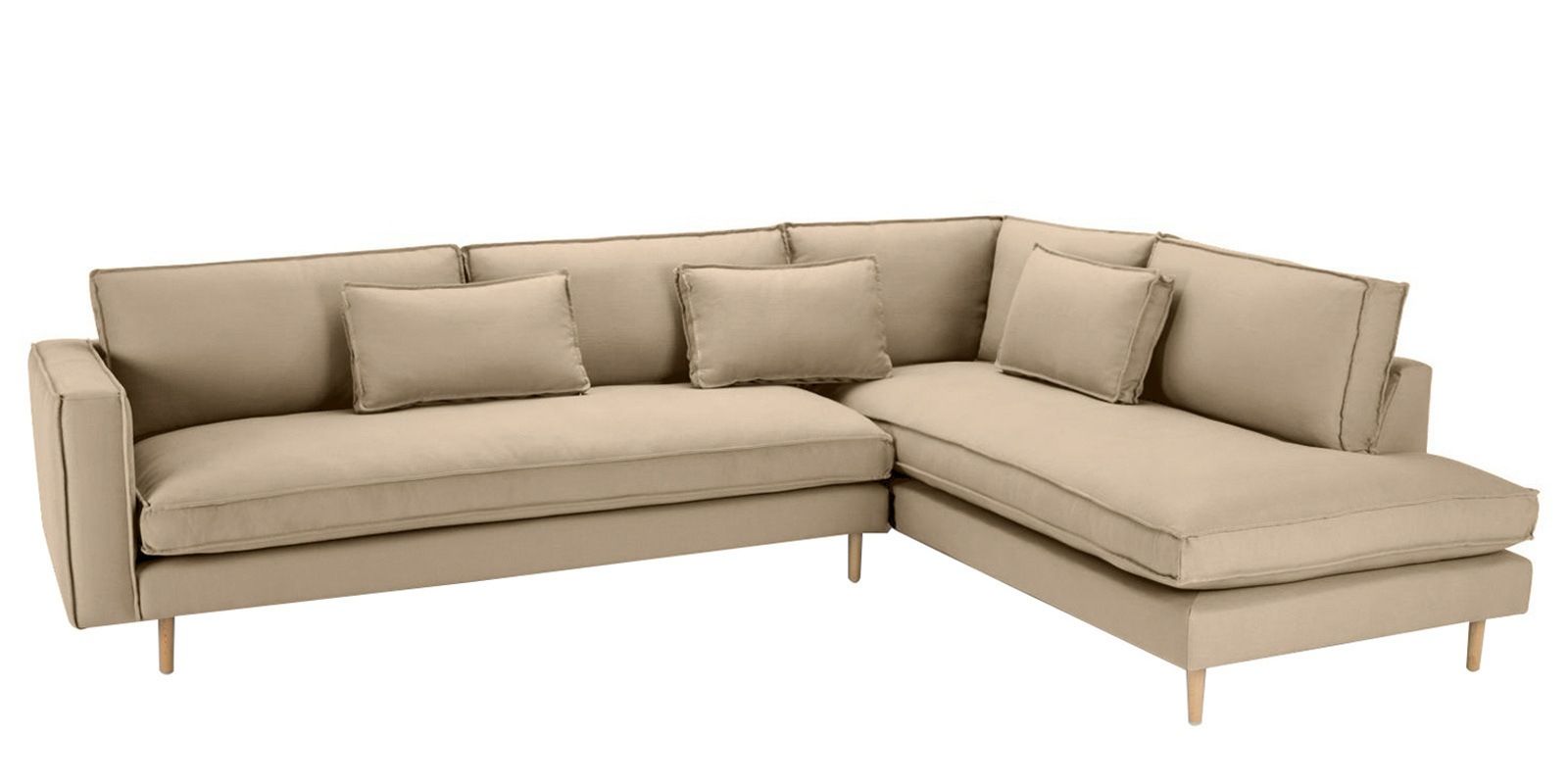Modular Lhs Three Seater Sofa With Lounger In Beige Colour Regarding Dream Navy 3 Piece Modular Sofas (View 13 of 15)