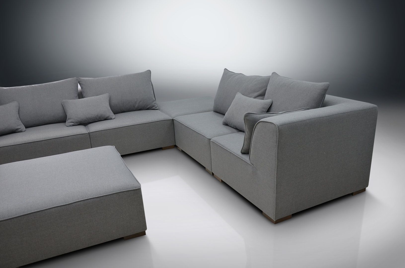Modular Sofa Primo, 2xcorners, 3xchairs, 2xfootstools In Dream Navy 2 Piece Modular Sofas (View 9 of 15)