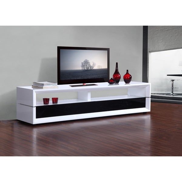 Mogul White/ Black Two Drawer Modern Tv Stand – Free Throughout White And Black Tv Stands (View 11 of 15)