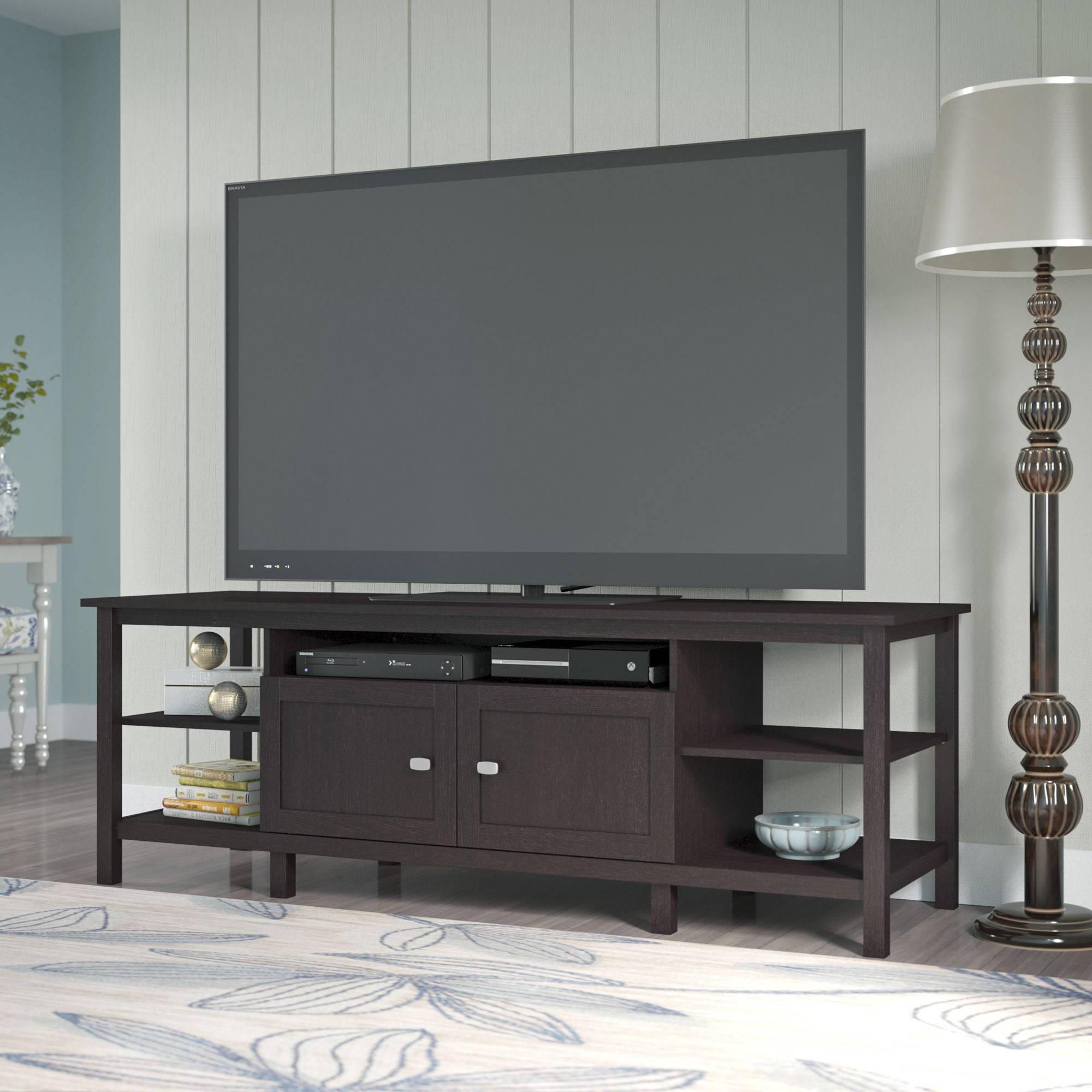 Montclair Tv Stand In Espresso Oak For Tv's Up To 75 Pertaining To Chrissy Tv Stands For Tvs Up To 75&quot; (View 12 of 15)