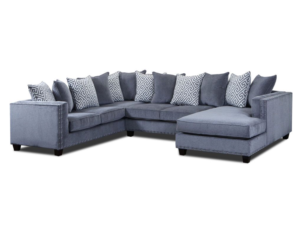 Moonstruck Grey 3 Pc Sectional – Cleo's Furniture For 3pc Polyfiber Sectional Sofas With Nail Head Trim Blue/gray (View 9 of 15)