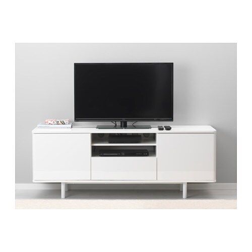 Mostorp Tv Bench High Gloss White 160 X 47 X 60 Cm – Ikea Regarding High Gloss Tv Bench (View 13 of 15)
