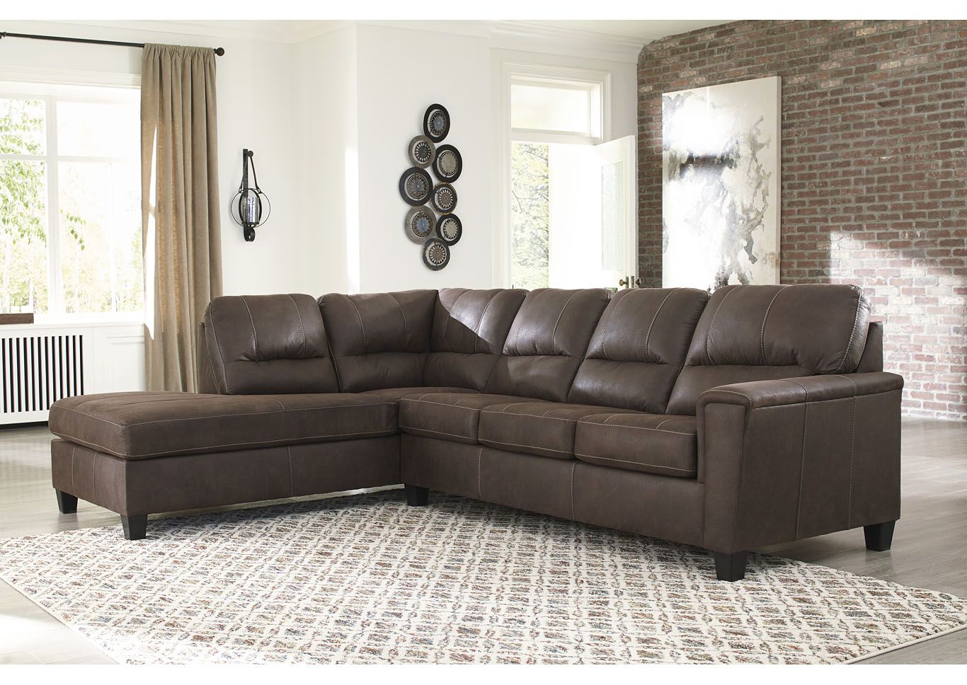 Navi Chestnut Left Arm Facing Sofa Chaise All Brands With 2pc Maddox Left Arm Facing Sectional Sofas With Chaise Brown (View 6 of 15)